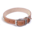 DOUBLE RIVETED LEATHER COLLAR, METAL SPOTS
