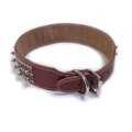 DOUBLE LEATHER SWIVEL COLLAR - 2 ROWS STUDS/3 R.SPOTS