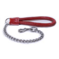 24'' CHAIN LEAD - BRAIDED LEATHER HANDLE