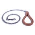 48'' CHAIN LEAD - BRAIDED LEATHER HANDLE