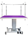 ELECTRIC PEDESTAL GROOMING TABLE, PURPLE SILICONE TOP,