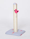 SISAL SCRATCHING POST WHITE SISAL CORD, BLUE BASE AND TOP, FLAMINGO TOY